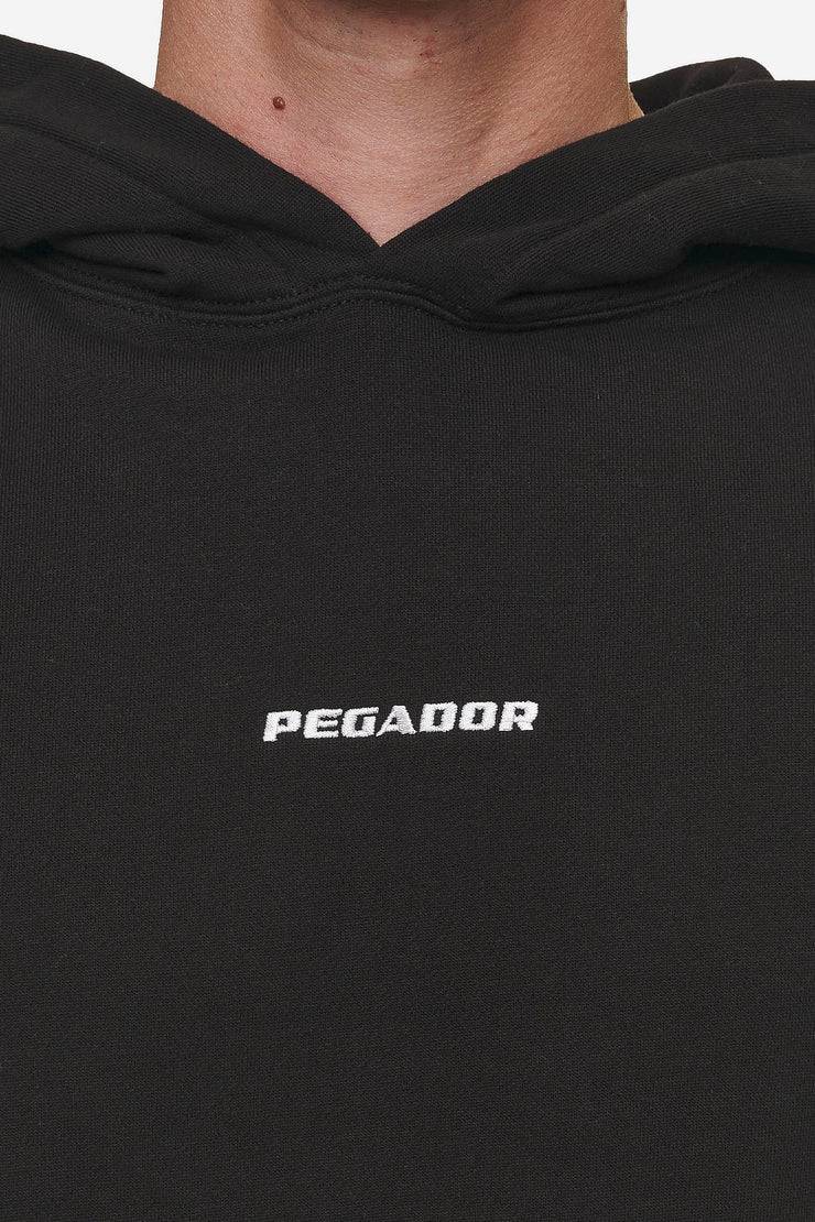 Pegador Logo Boxy Hoodie Washed Black