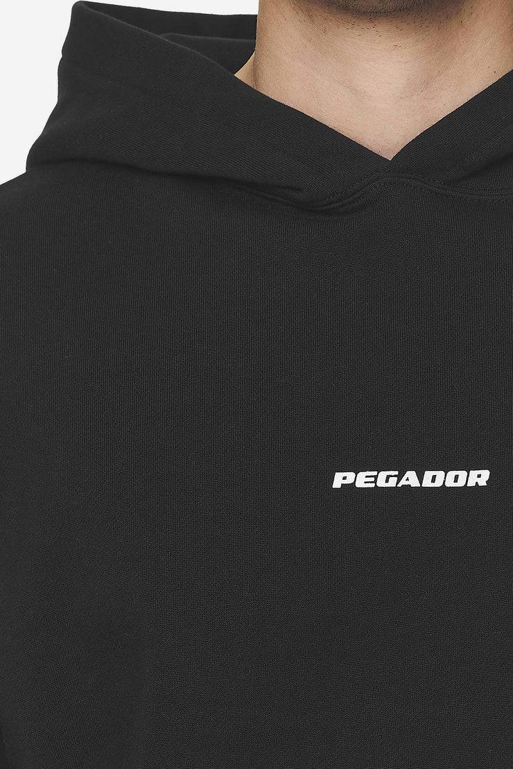 Pegador Logo Boxy Hoodie Washed Black White Gum