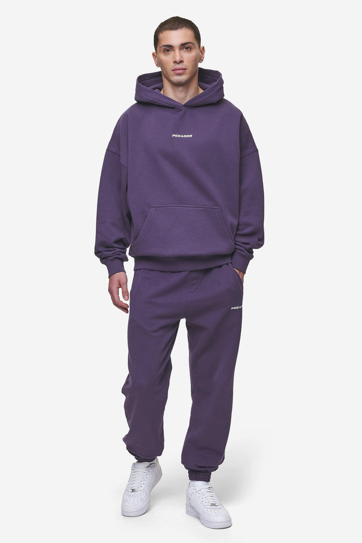 Pegador Logo Boxy Hoodie Washed Deep Purple