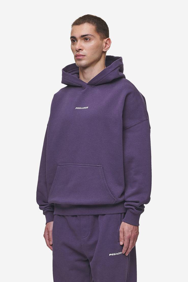 Pegador Logo Boxy Hoodie Washed Deep Purple