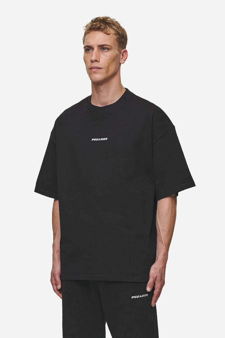 Pegador Logo Boxy Tee Washed Black