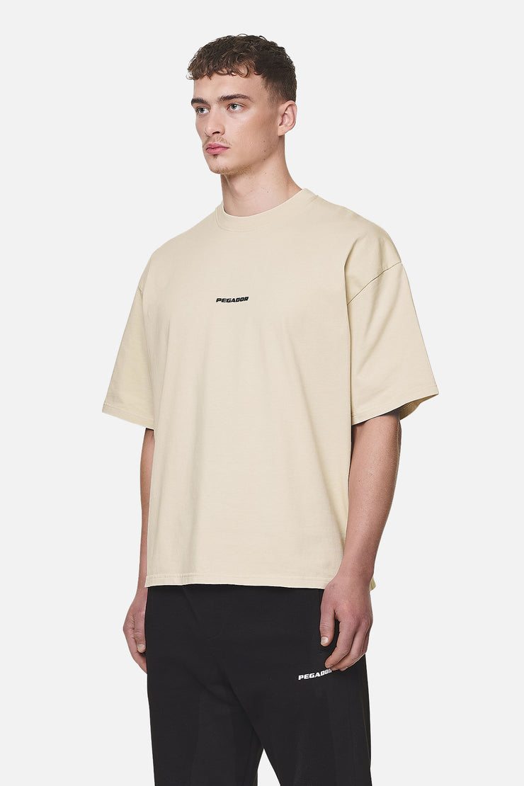 Pegador Logo Boxy Tee Washed Desert Sand Black Gum