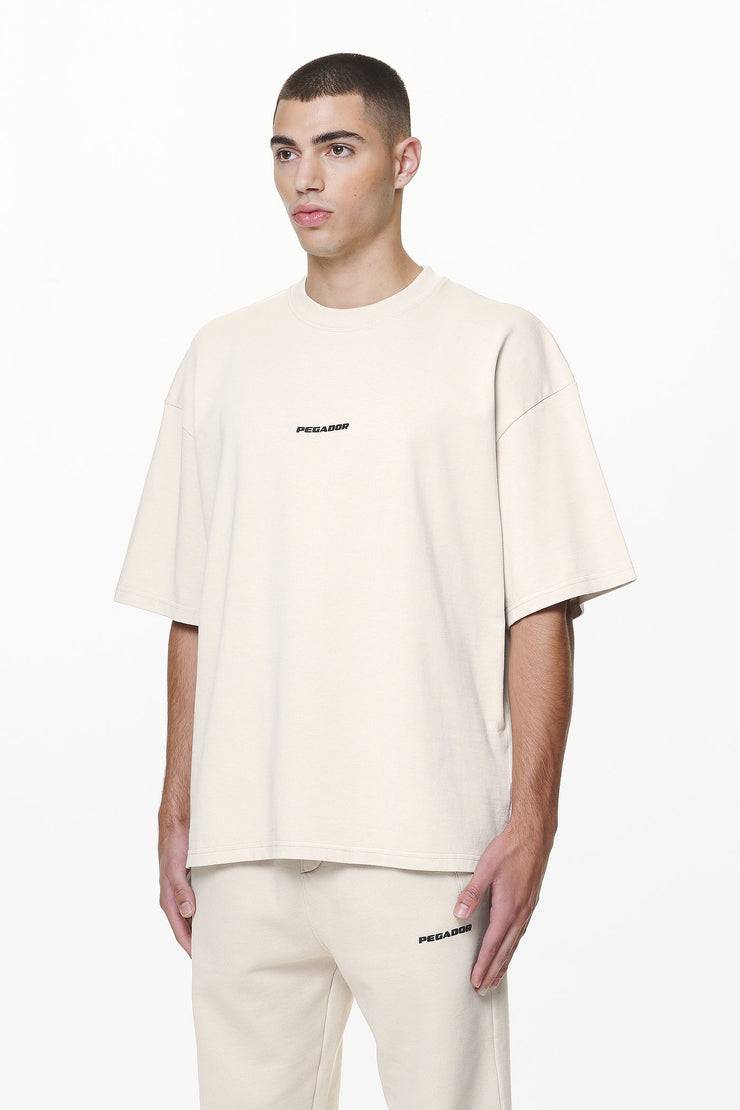 Pegador Logo Boxy Tee Washed Dust Cream Gum