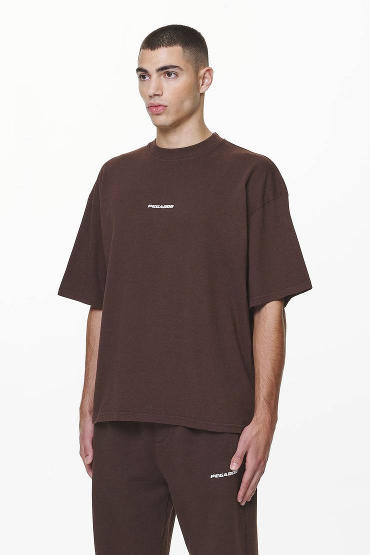 Pegador Logo Boxy Tee Washed Oak Brown Gum