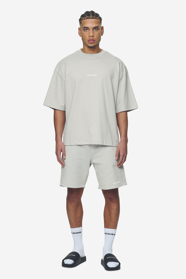 Pegador Logo Boxy Tee Washed Pearl Grey White Gum