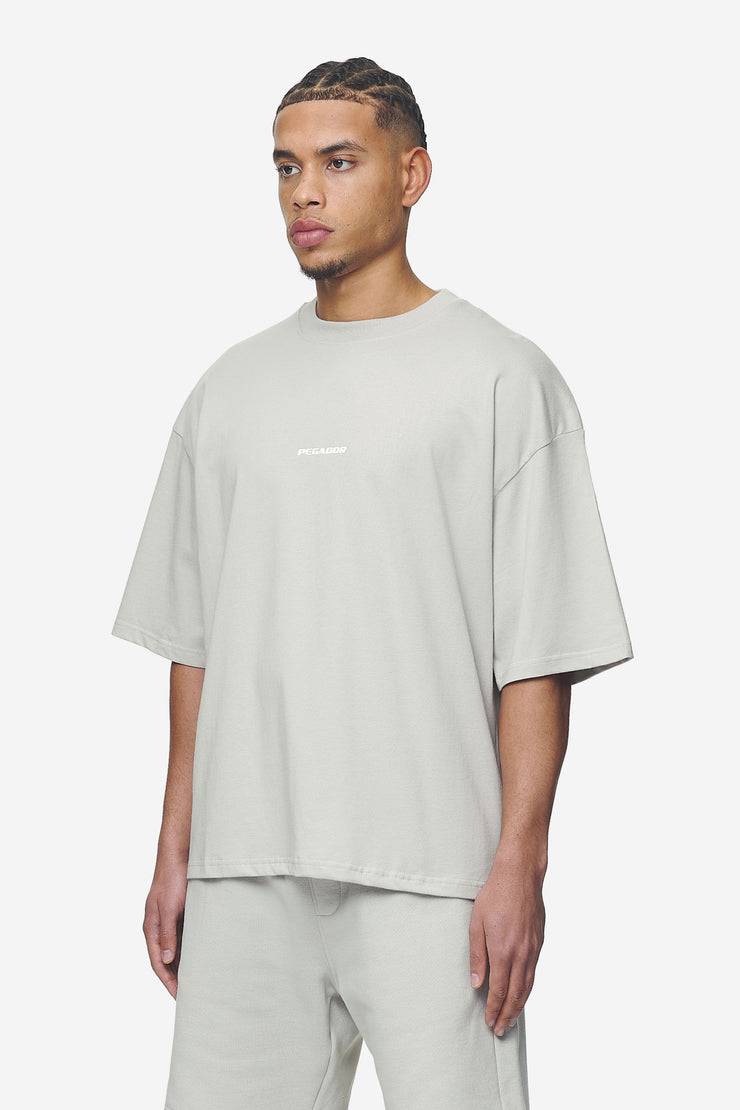 Pegador Logo Boxy Tee Washed Pearl Grey White Gum
