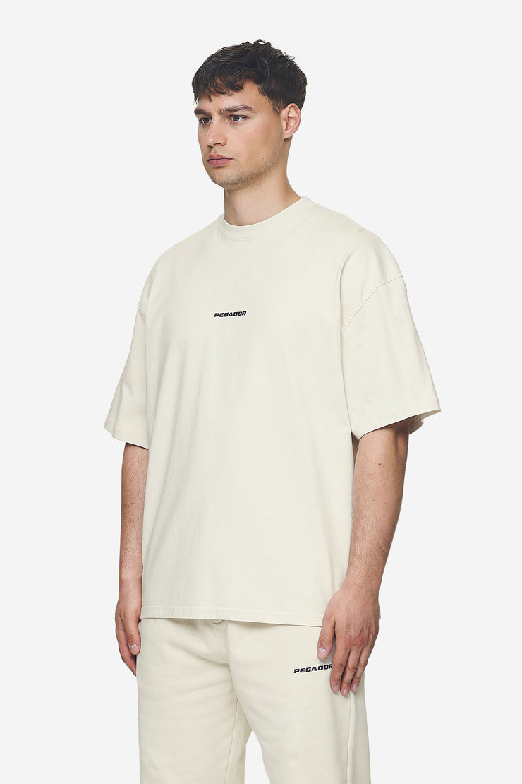 Pegador Logo Boxy Tee Washed Salty Cream Black Gum