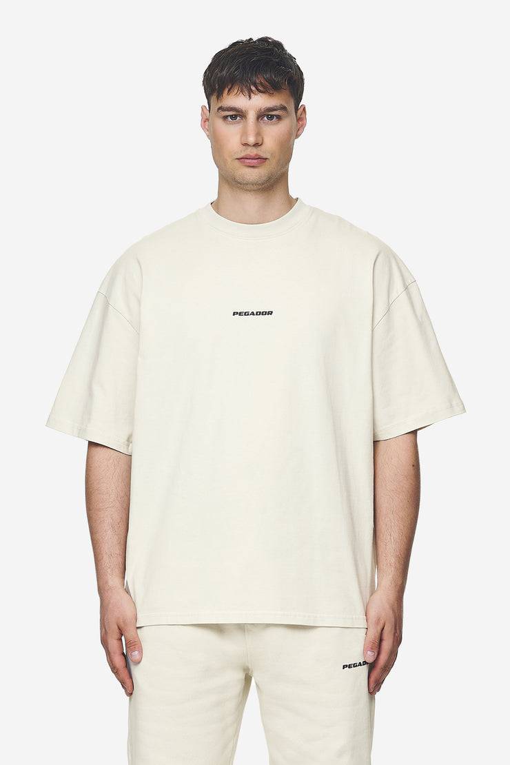 Pegador Logo Boxy Tee Washed Salty Cream Black Gum