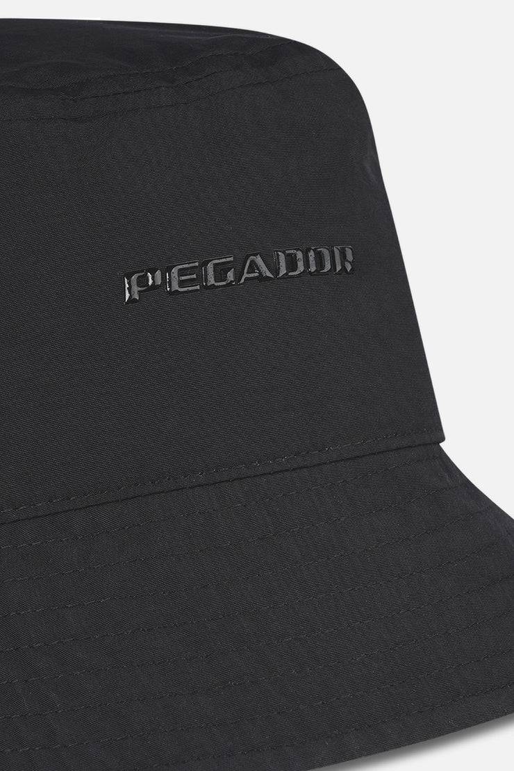 Pegador Logo Crushed Nylon Bucket Hat Black
