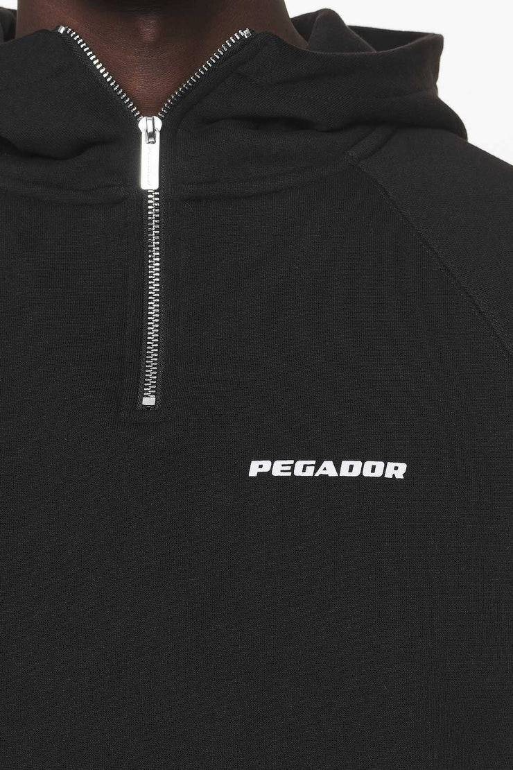 Pegador Logo Oversized Halfzip Hoodie Black Gum