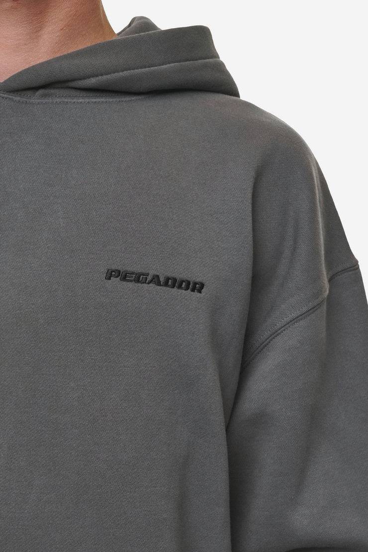 Pegador Logo Oversized Hoodie Washed Anthracite