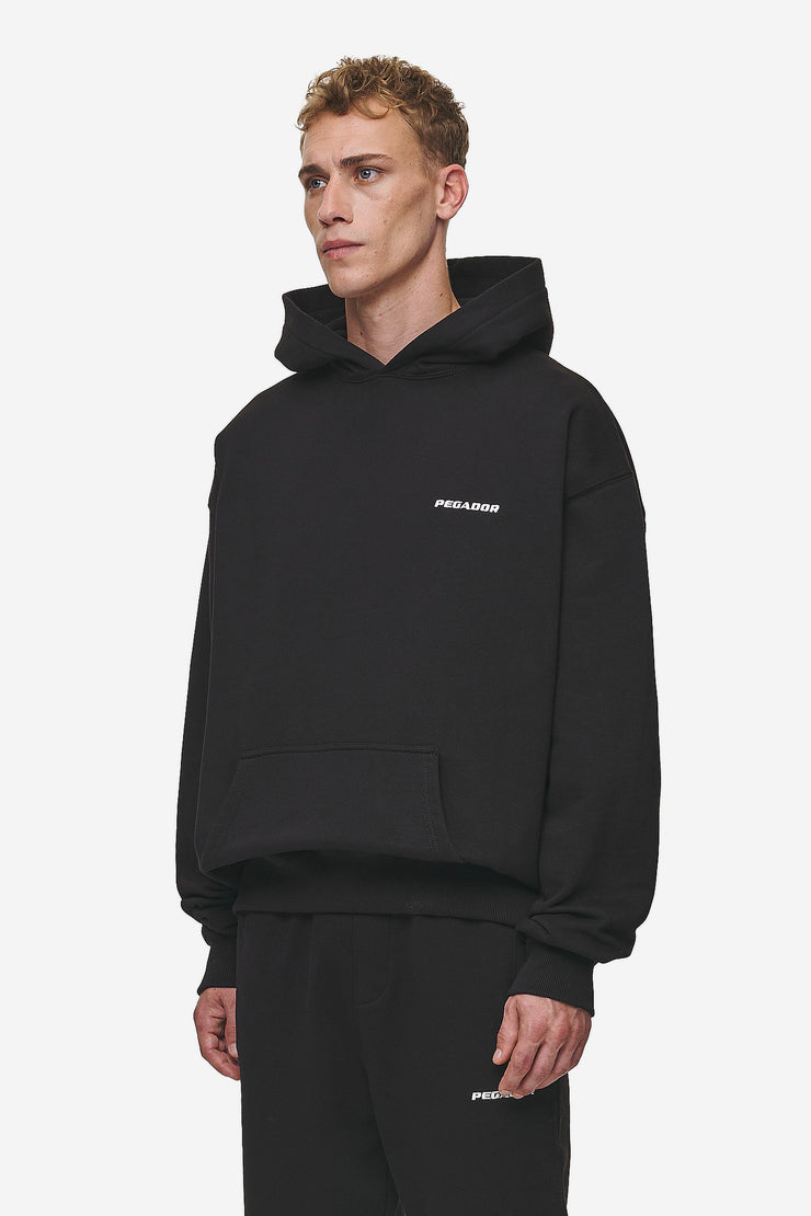 Pegador Logo Oversized Hoodie Washed Black