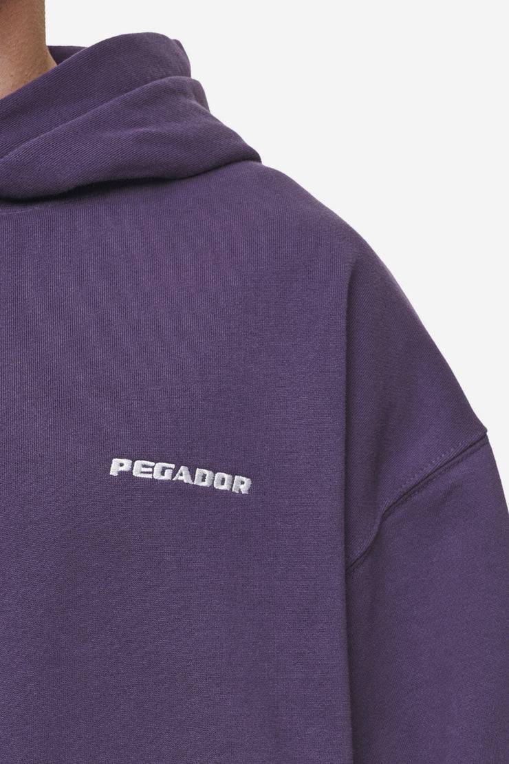 Pegador Logo Oversized Hoodie Washed Deep Purple