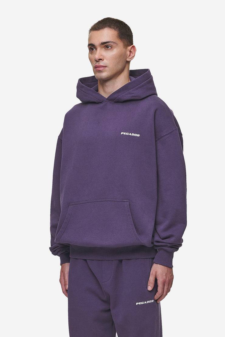Pegador Logo Oversized Hoodie Washed Deep Purple