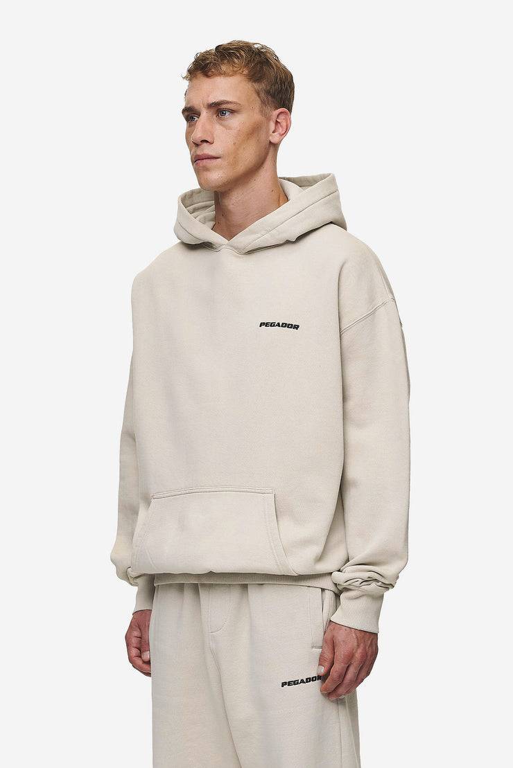 Pegador Logo Oversized Hoodie Washed Light Beige