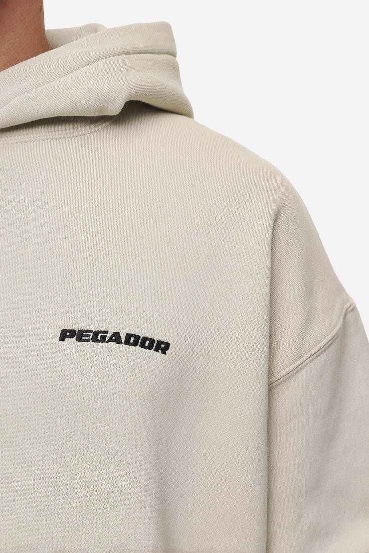 Pegador Logo Oversized Hoodie Washed Light Beige