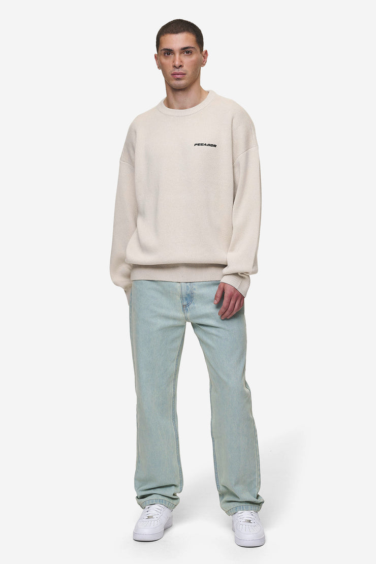 Pegador Logo Oversized Knit Sweater Light Beige