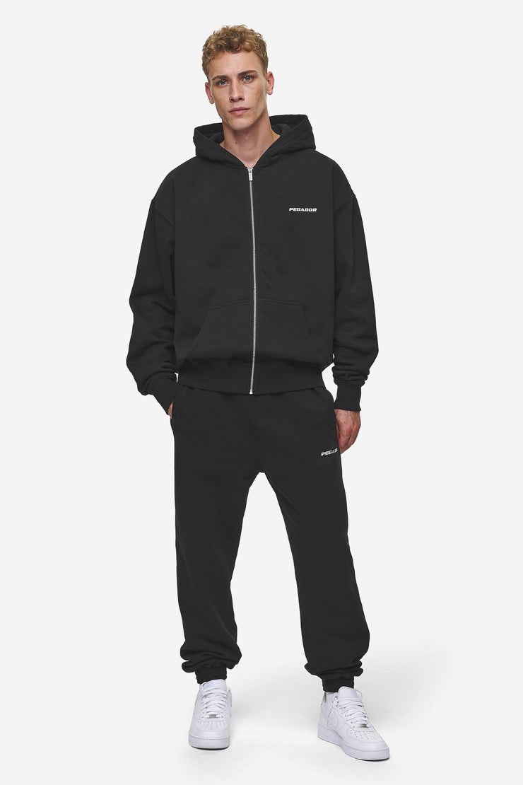 Pegador Logo Oversized Sweat Jacket Washed Black