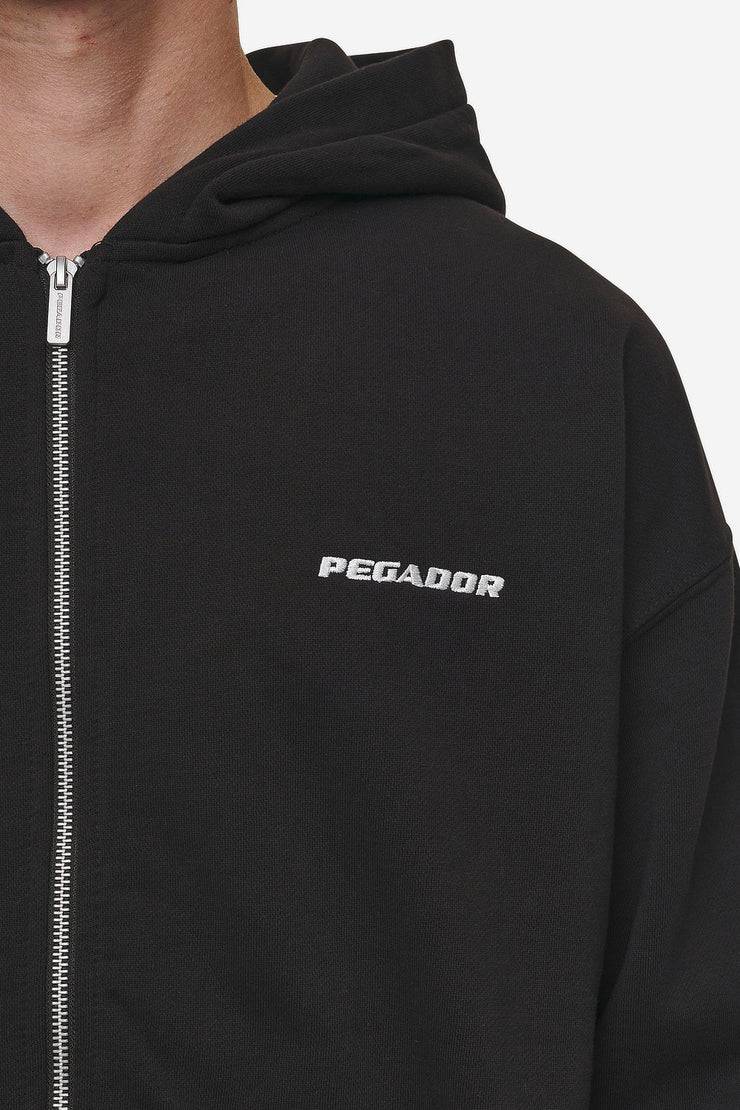 Pegador Logo Oversized Sweat Jacket Washed Black