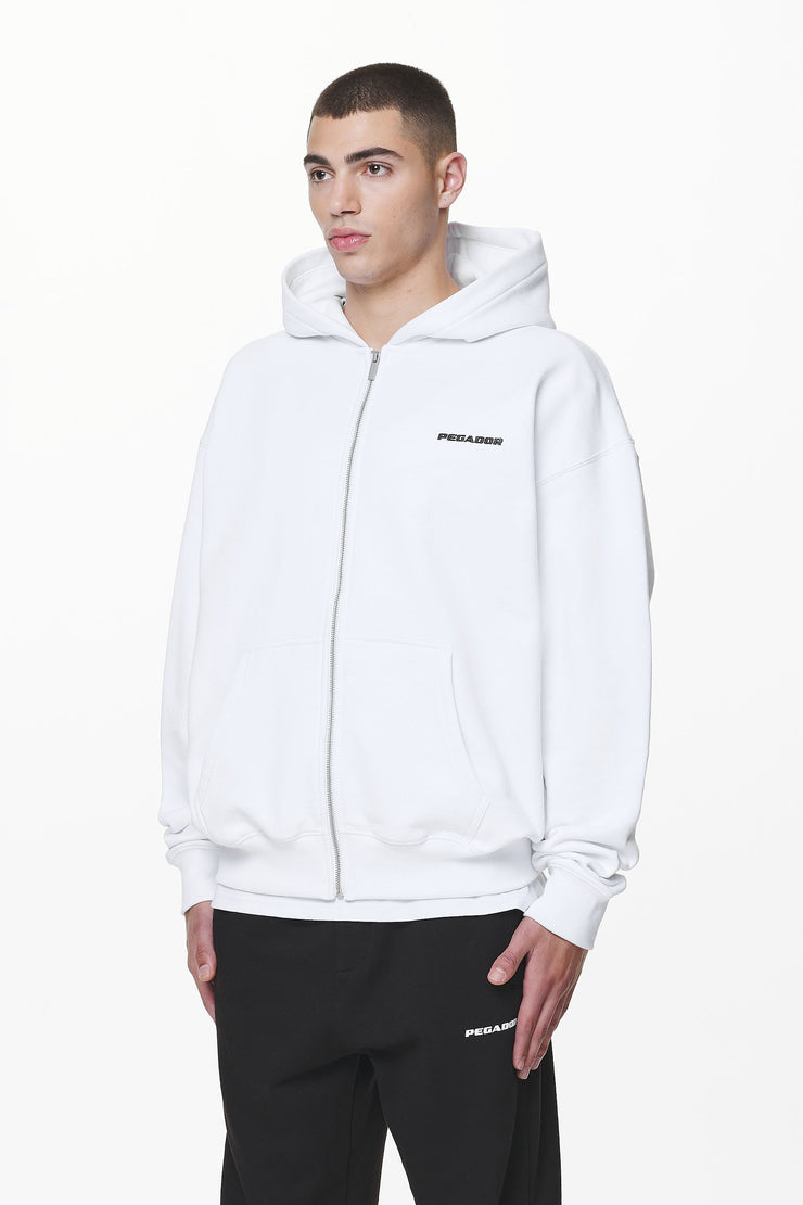 Pegador Logo Oversized Sweat Jacket White