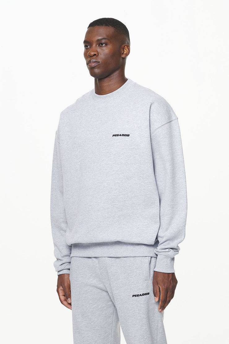 Pegador Logo Oversized Sweater Grey Melange