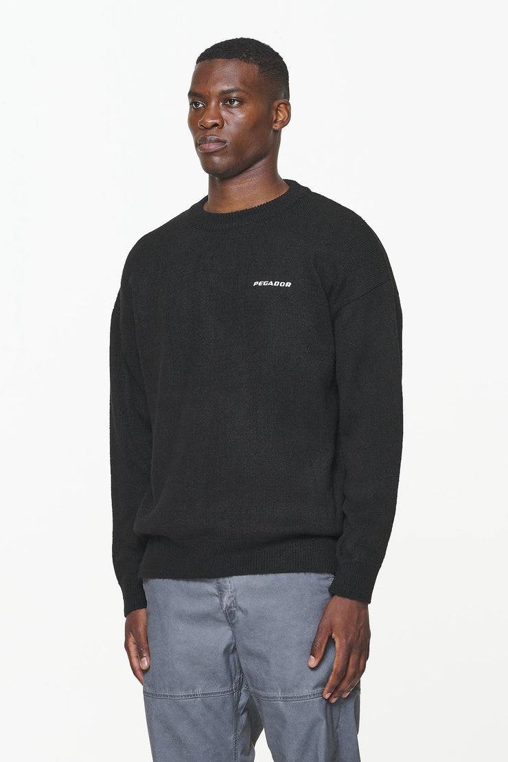 Pegador Logo Shaggy Knit Sweater Onyx Black