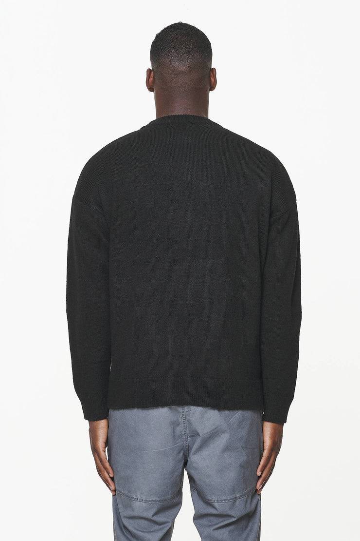 Pegador Logo Shaggy Knit Sweater Onyx Black