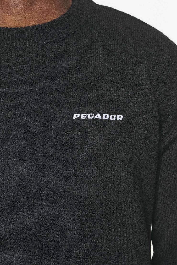 Pegador Logo Shaggy Knit Sweater Onyx Black