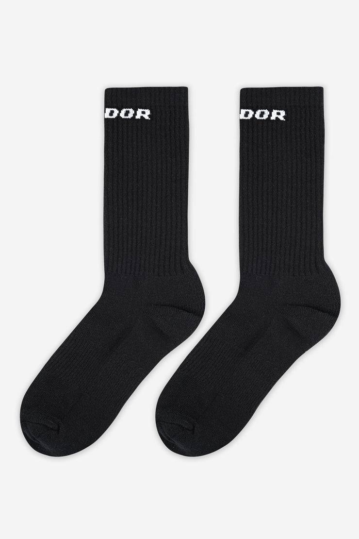 Pegador Logo Socks Black White