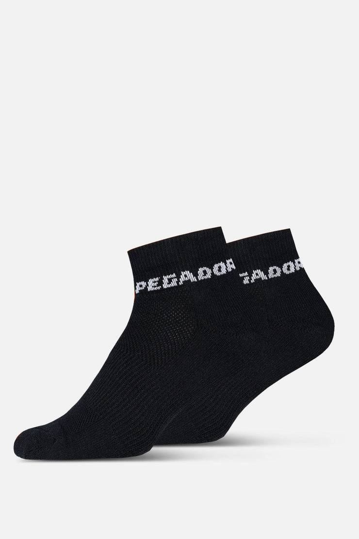 Pegador Logo Socks Low Black White