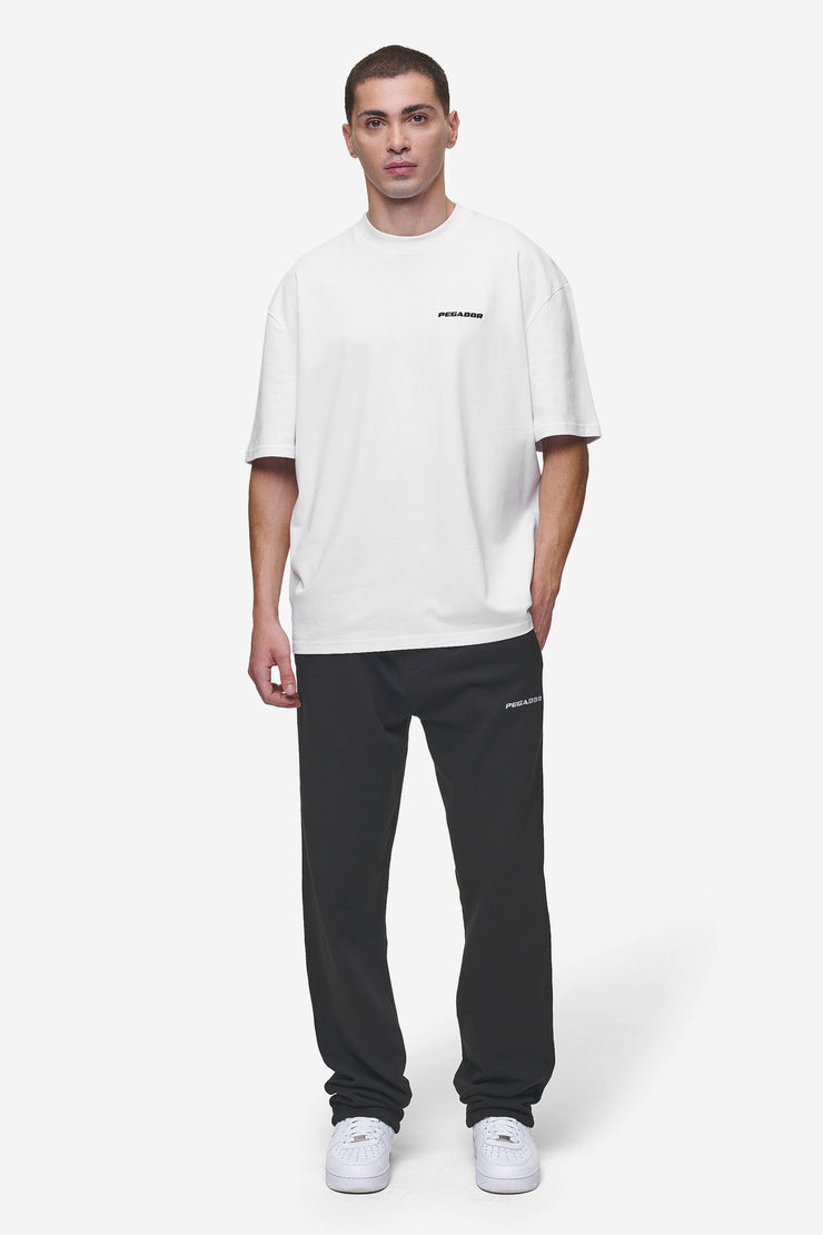Pegador Logo Wide Sweat Pants Washed Black