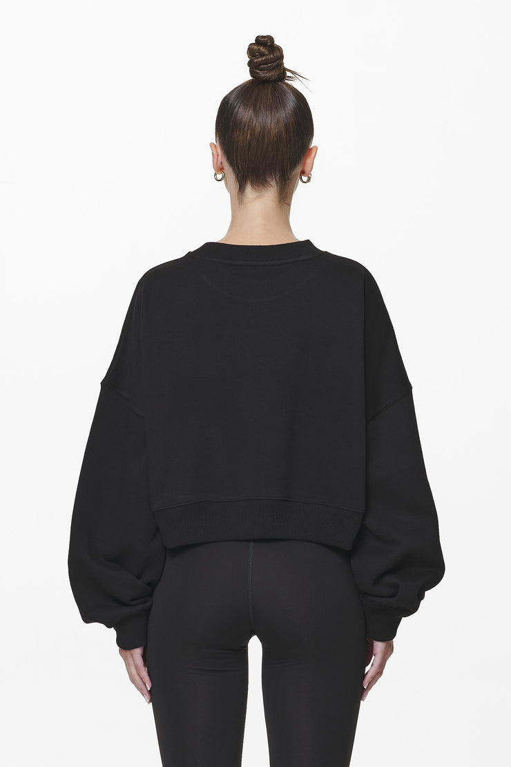 Pegador Londa Cropped Oversized Sweater Black Gum