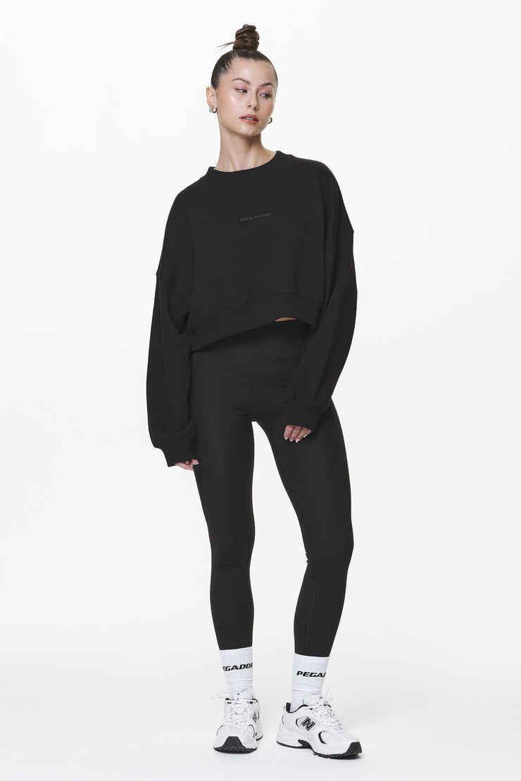 Pegador Londa Cropped Oversized Sweater Black Gum