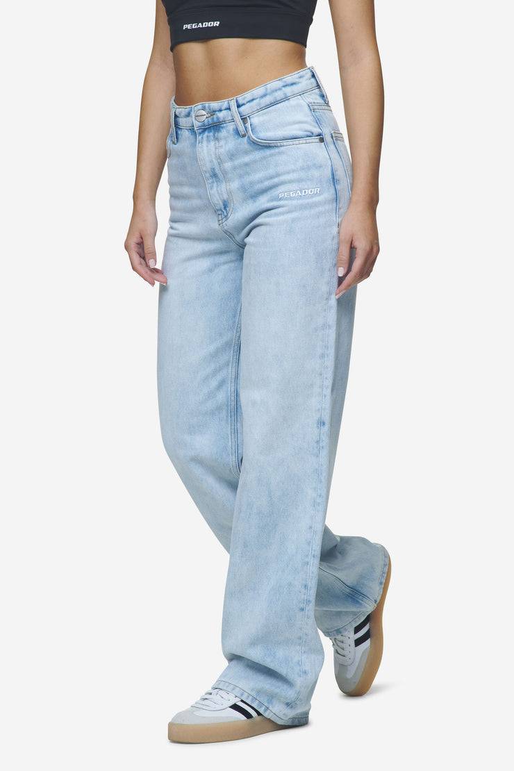 Pegador Lora Wide Leg Jeans Washed Light Blue