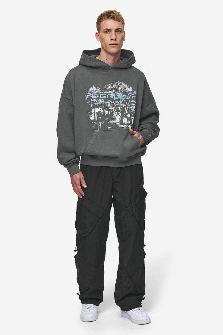 Pegador Macon Boxy Hoodie Washed Anthracite