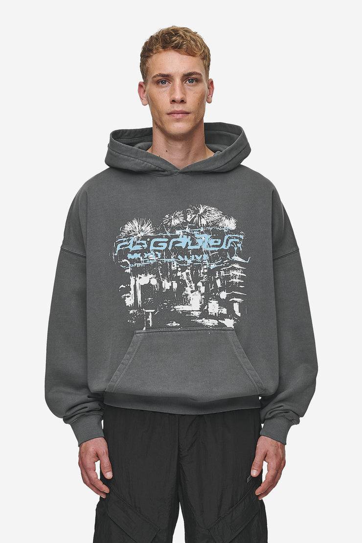 Pegador Macon Boxy Hoodie Washed Anthracite