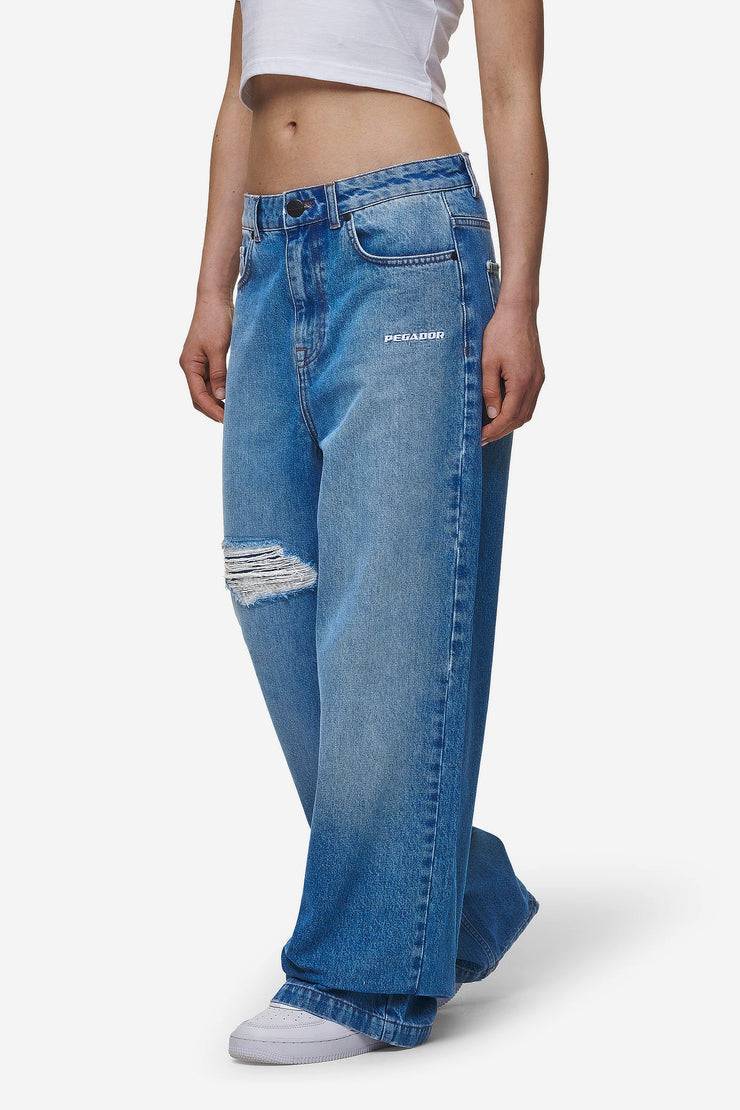 Pegador Mally Super Baggy Jeans Washed Blue