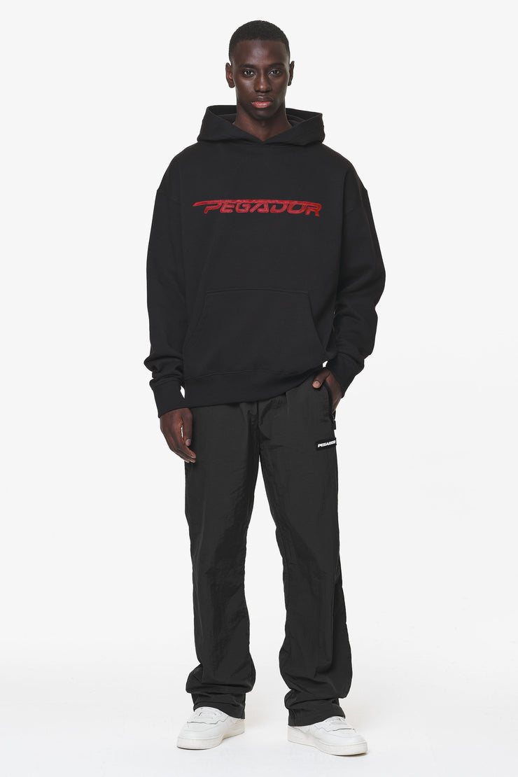 Pegador Manor Oversized Hoodie Black Signal Red