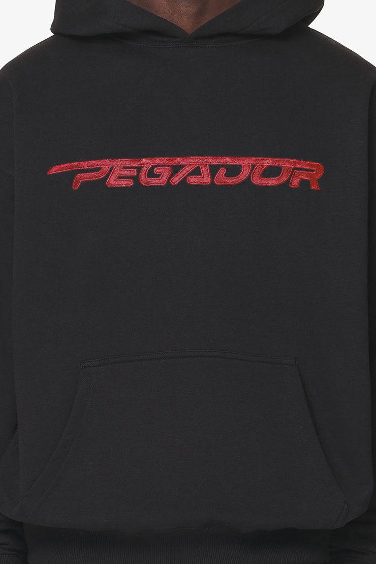 Pegador Manor Oversized Hoodie Black Signal Red