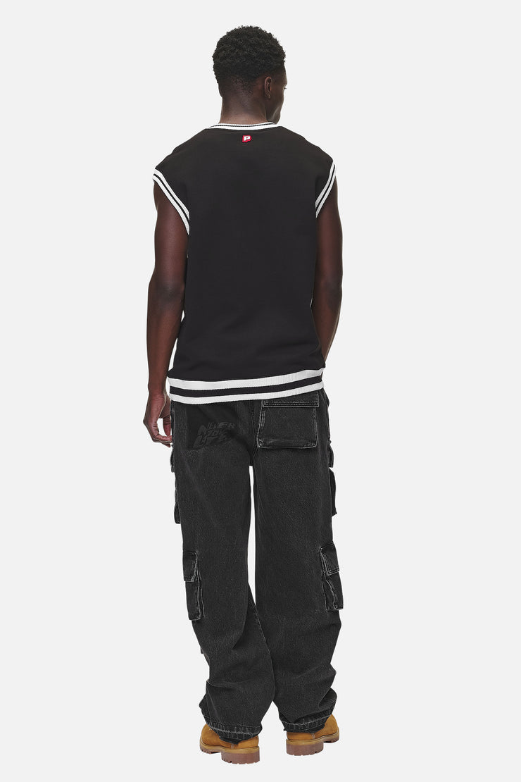 Pegador Marcy Oversized Sweat Vest Washed Black