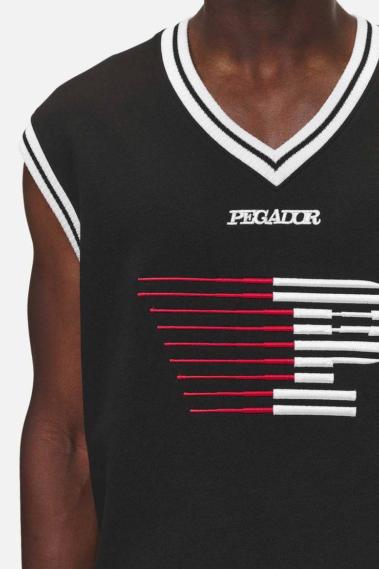 Pegador Marcy Oversized Sweat Vest Washed Black