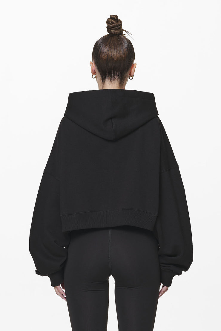 Pegador Marla Cropped Zip Hoodie Black Gum