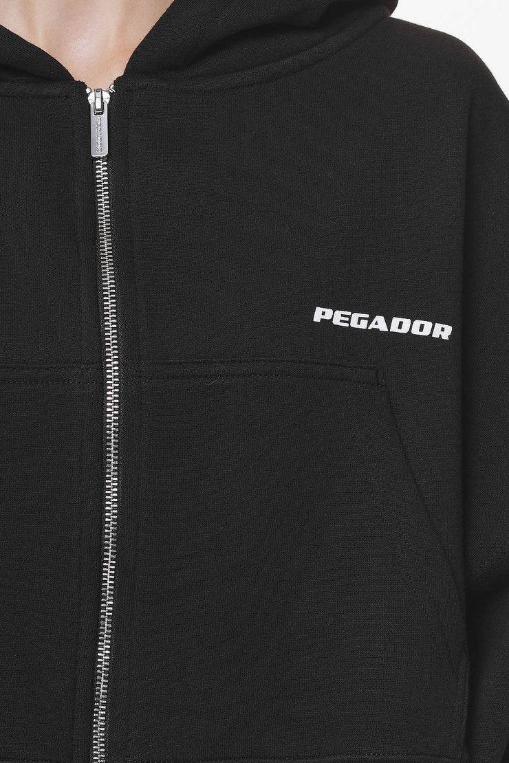 Pegador Marla Cropped Zip Hoodie Black Gum