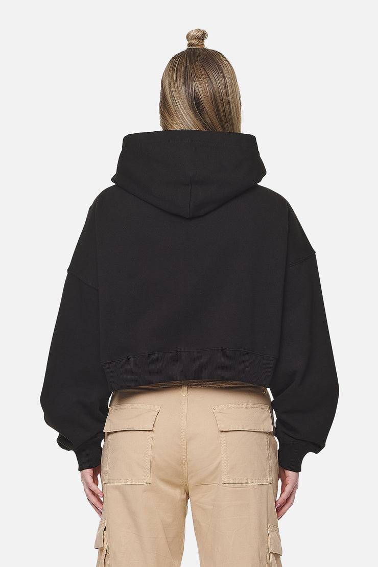 Pegador Marla Cropped Zip Hoodie Black White Gum