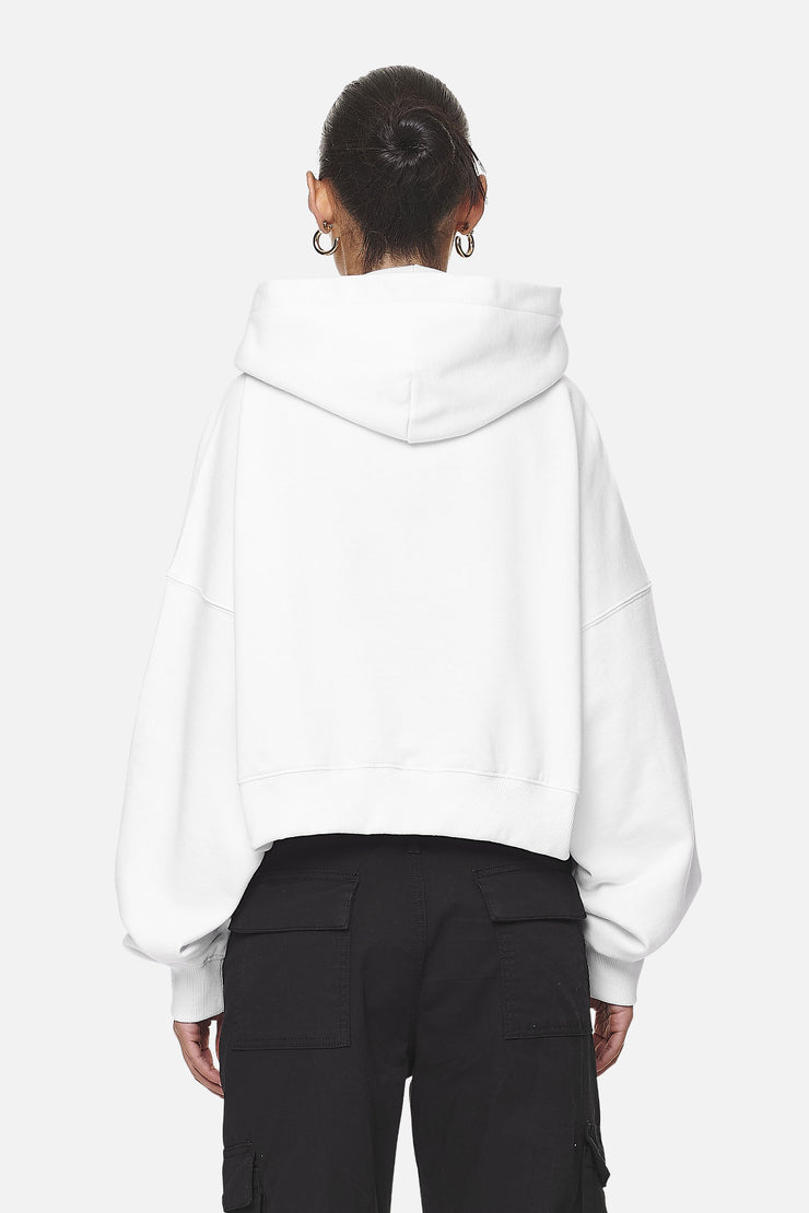 Pegador Marla Cropped Zip Hoodie White Black Gum