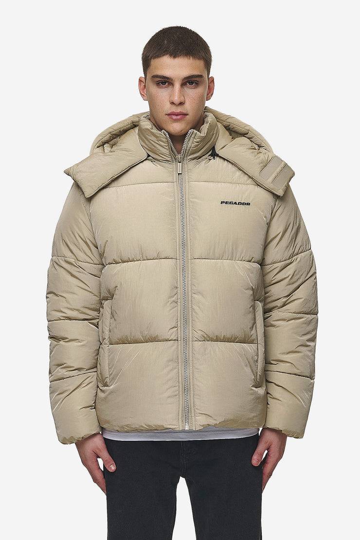 Pegador Marten Crushed Puffer Jacket Beige