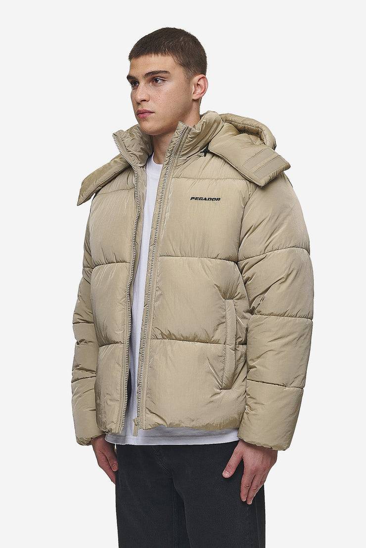 Pegador Marten Crushed Puffer Jacket Beige