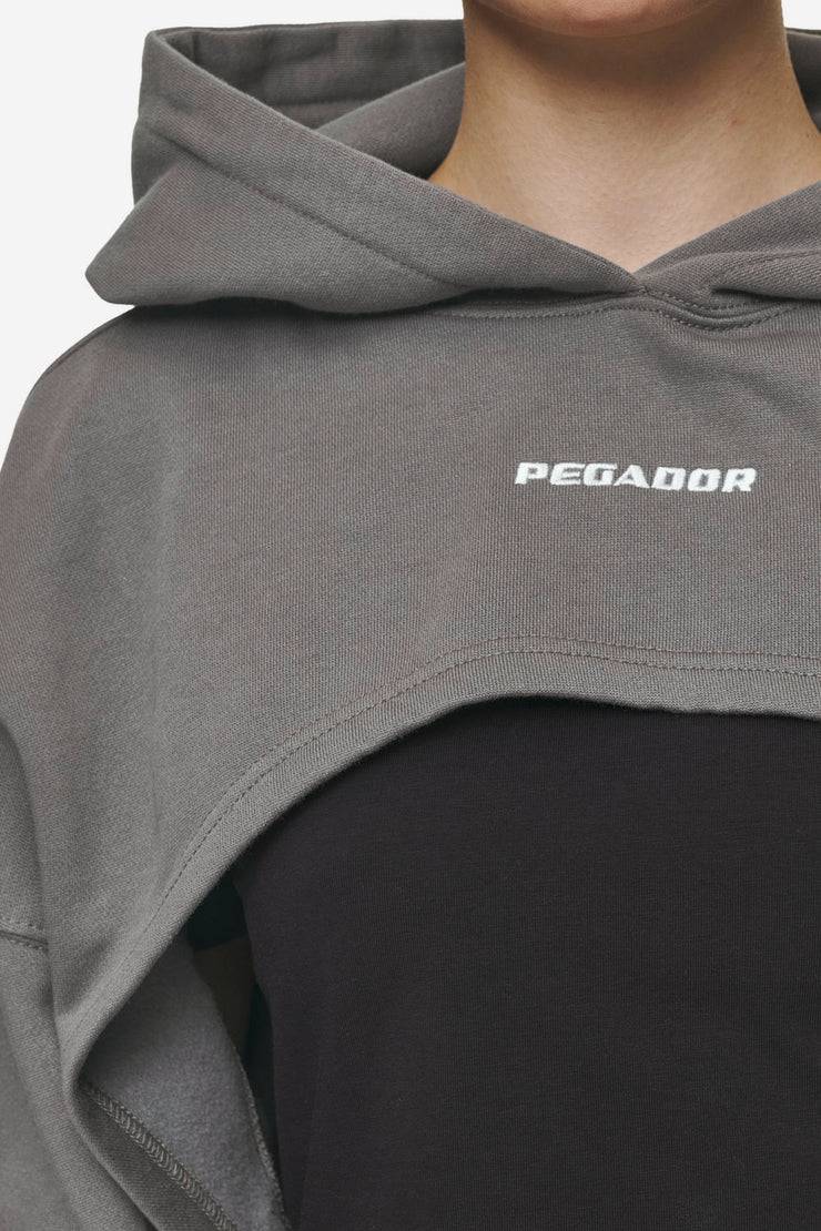 Pegador Mina Super Cropped Hoodie Washed Deep Grey