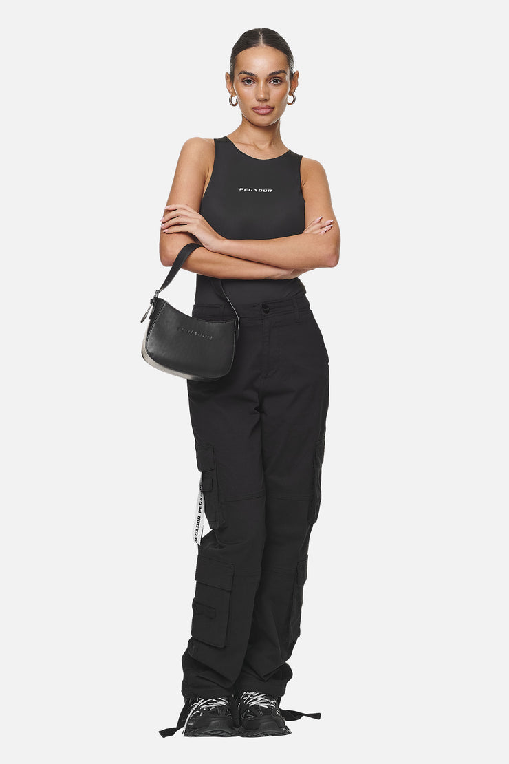 Pegador Mona Logo Faux Leather Handbag Black