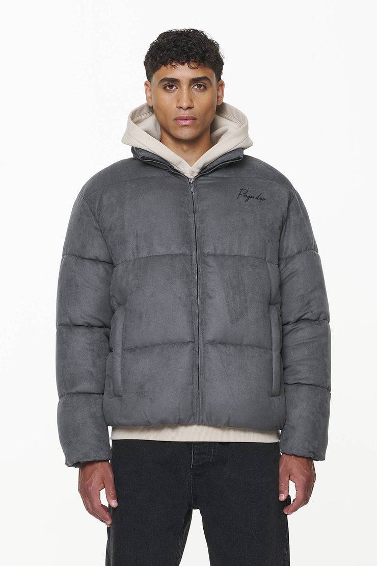 Pegador Neum Suede Puffer Jacket Dark Grey